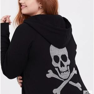 Torrid Beaded Skull & Crossbones Hoodie Size 4